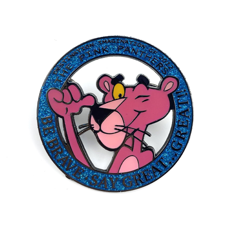 T&ugrave;y chỉnh kim loại tr&ograve;n phim hoạt h&igrave;nh hổ dễ thương ghim men