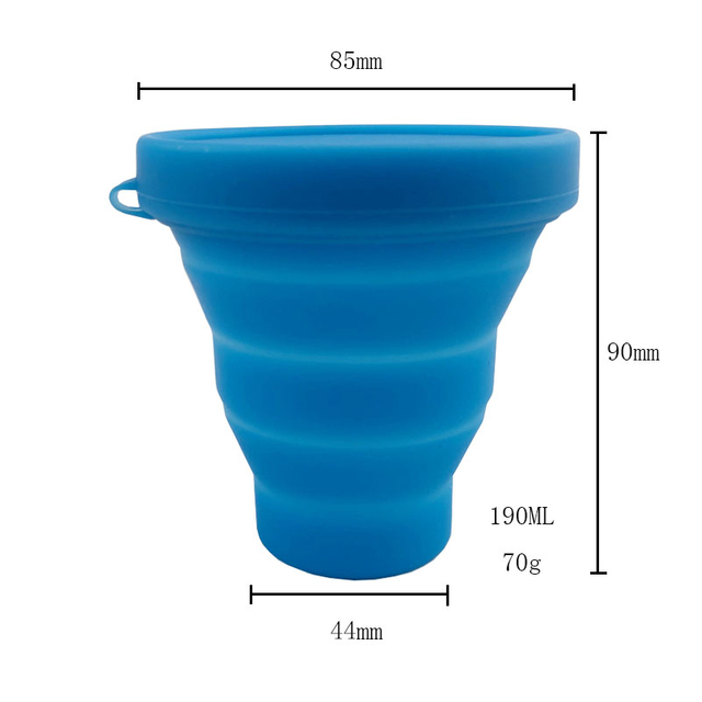 Tazza per acqua pieghevole in silicone espandibile con logo personalizzato