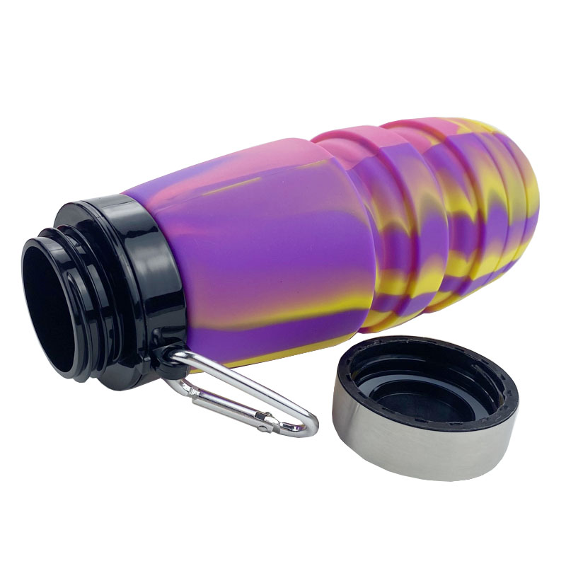 旅行用の再利用可能なシリコン折りたたみウォーターボトル